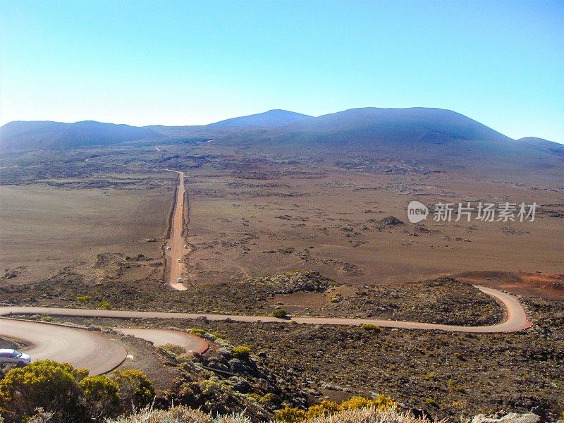 留尼汪岛。Piton de la Fournaise附近的沙地